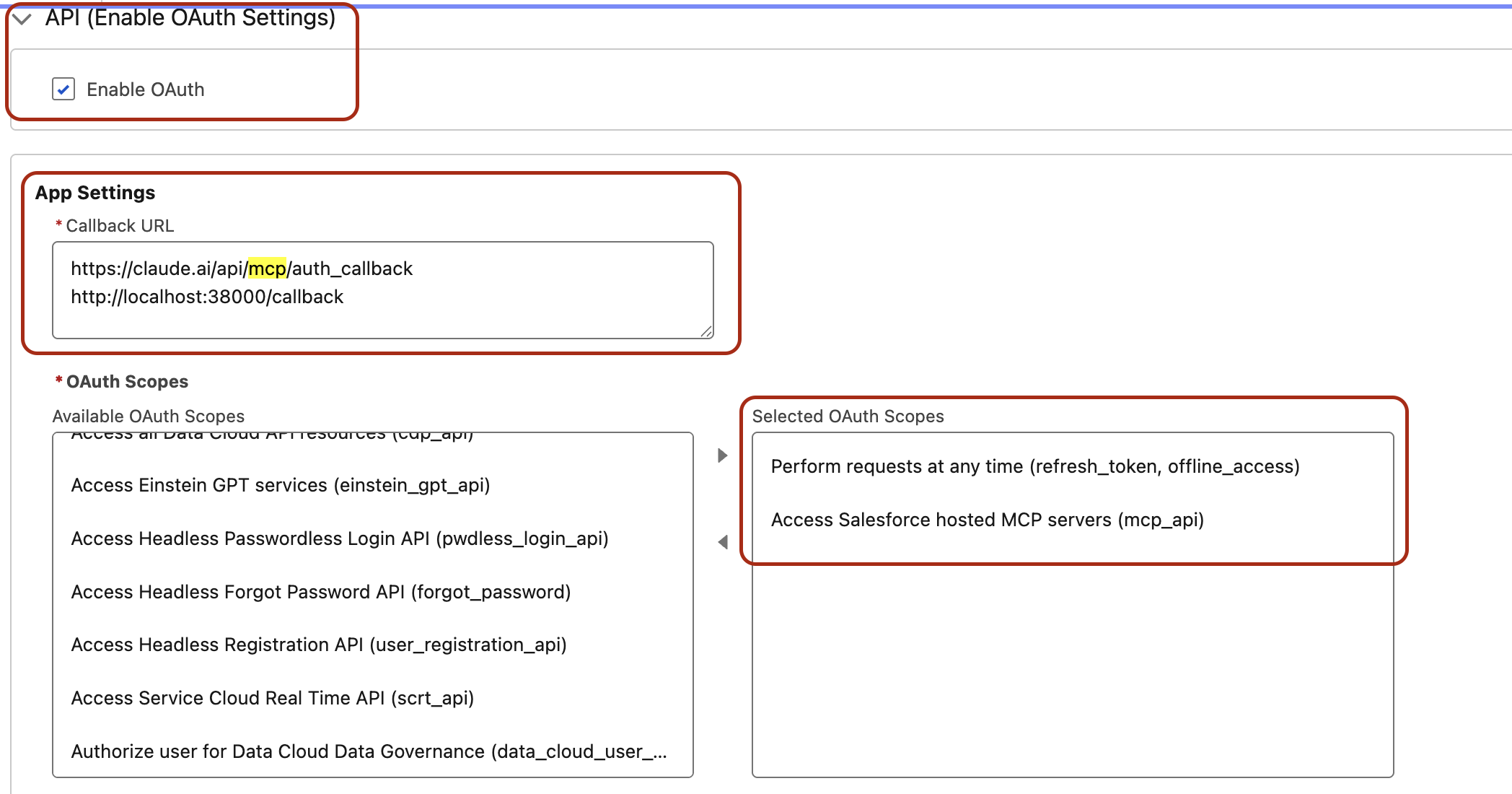 OAuth Settings