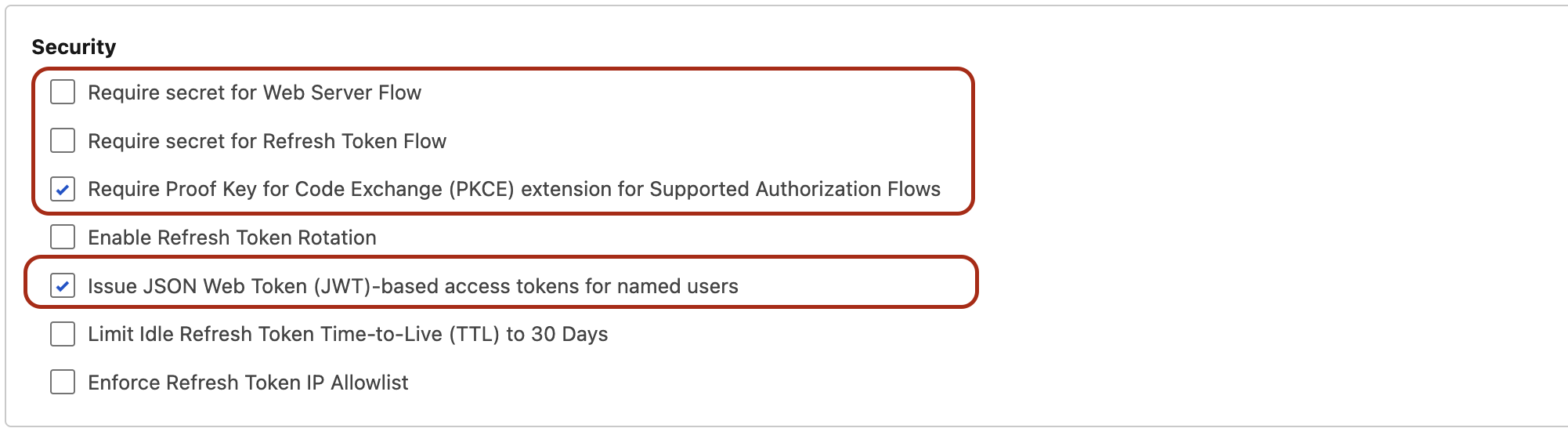 Security Settings